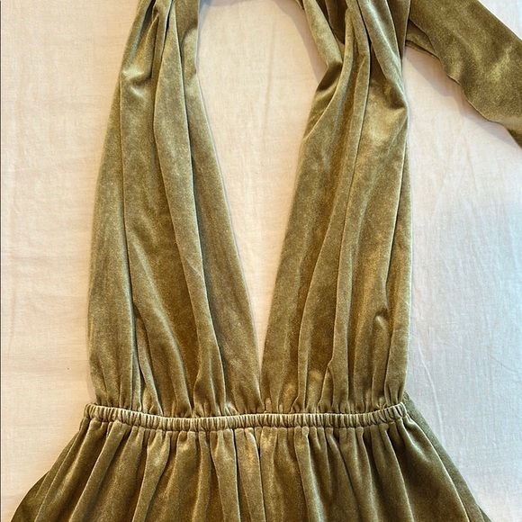 Gold Velvet Infinity Wrap Bridesmaid Dress - Picture 1 of 3